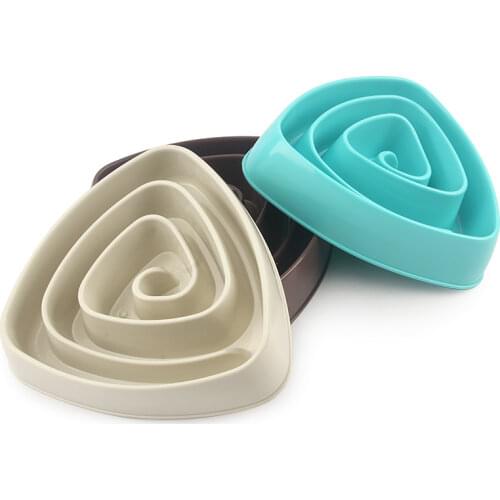 Triangular Dog Slow Eating Training Bowl Puppy Kitten Plastic Food Feeding Bowl Pet Avoid Choke Feeder Pet Dog Bowls