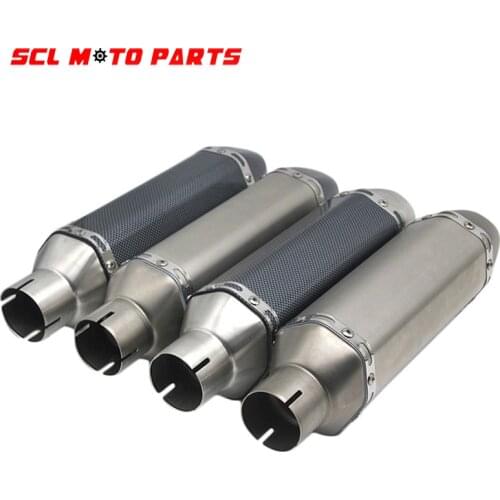 ALconstar-AK Motorcycle Exhaust Muffler Pipe Universal Slotted Escape Moto With DB Killer For GY6 Nmax Msx125 CRF 230 GSR 600