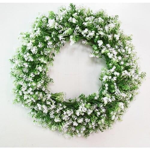 Green Simulation Wreath Welcome Door Decoration Wooden Sign Pendant Artificial Leaf Wreath For Garlands Wall Hanging Pendant