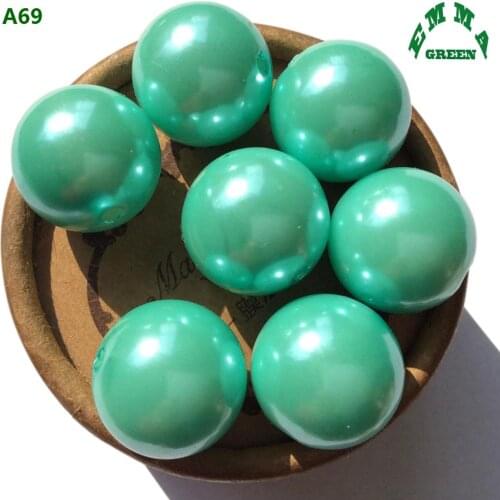 Pearl Beads for Jewelry making Pearls Bead A69 6mm to 30mm Round Beads Mint Green Acrylic abs Pearl Beads Chunky Bead for Kids