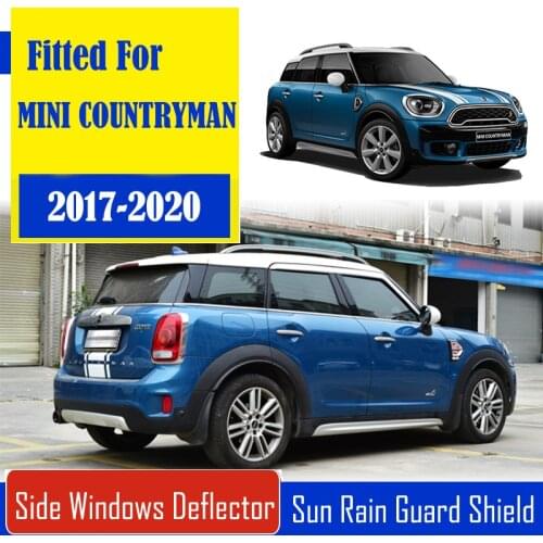 1 Set Chrome Side Vent Sun Shade Window Visors Rain Guard Deflectors For MINI COUNTRYMAN 2017-2020