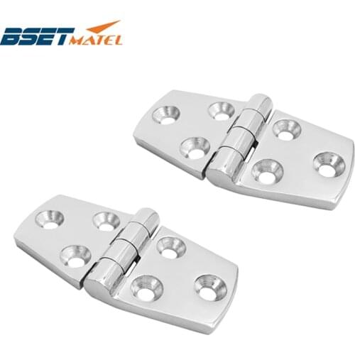 2 PCS BSET MATEL 38*76m Heavy Duty SS 316 marine grade cast Boat Caravan RV Deck Cabinet Drawer Door Strap Butt Hinge Hardware