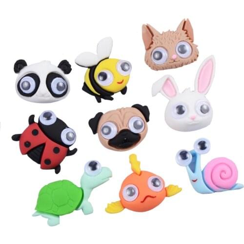 20Pcs Activity Eye Resin Cartoon cute animals Paste DIY Materials Phone Shell/Hairpin/Earrings Pendant Fridge Toys Accessories