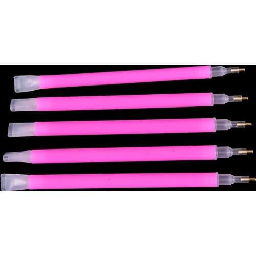 5Pcs/lot Dual-ended Nail Rhinestone Bead Picker Pink Gem Strass Picker Dotting Pen Manicure DIY Nail Art Pick Up Tool