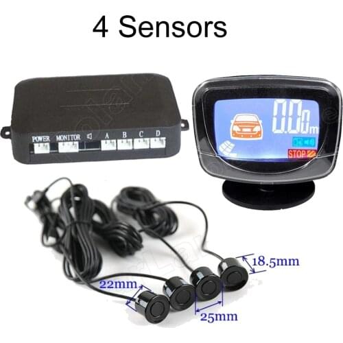 44 colors Car Auto Parktronic LCD Parking Sensor 4 Sensors Reverse Backup Radar Monitor Detector display System