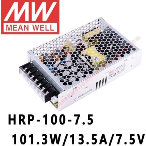 Mean Well HRP-100-7.5 meanwell 7.5V/13.5A/101.3W DC Single Output with PFC Function Switching Power Supply online store