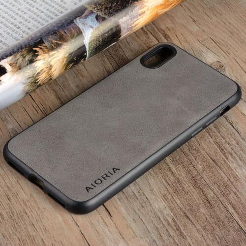 Case for iphone x xs max xr funda Luxury Vintage leather skin with soft silicone cover coque for iphone x xs max xr case capa