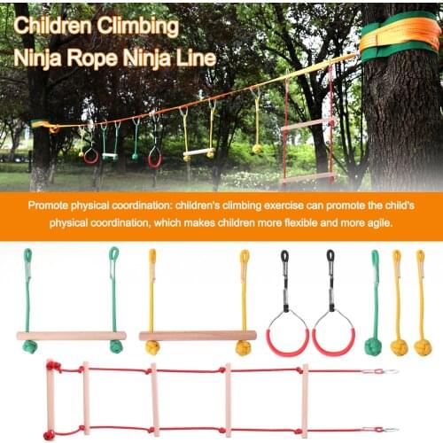 Children Climbing Rope Exercise Line Obstacle Balance Training Equipment Kids Fun Slack Line Outdoor Sports Suit Game Toys