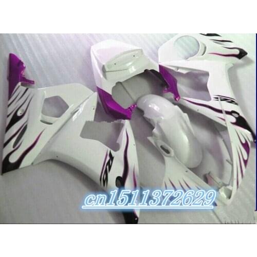Dor-ABS white with purple fairing set fit for YZF R6 2003 2004 2005 fairings kit YZF R6 03 04 05 D