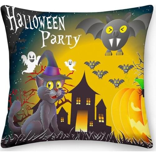 Double Sides Pillow Case Polyester Square Cushion Cover Throw Pillow Halloween Home Decoration Office Sofa Pillows 45x45cm