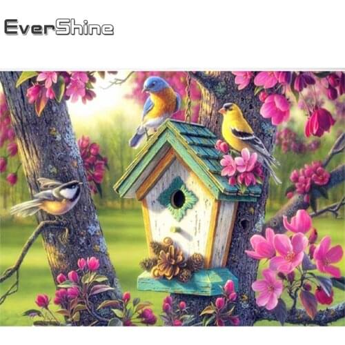EverShine Diamond Painting Birds Cross Stitch Animal Pattern DIY Diamond Embroidery Diamond Mosaic Resin Home Decor