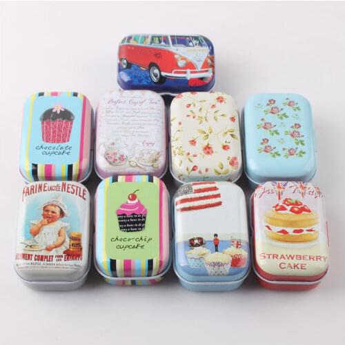 Hot sale Lovely Flower Iron Tin Storage Bag Gift Mini Jewelry Box Decor Card Pill Case fashion jewelry packaging
