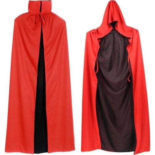 Halloween Cosplay VampireCloak Reversible Adult Costumes Dracula Devil Cape Unisex for Men and Women VampireCapes Hooded Cloak