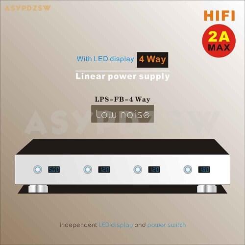 HIFI LPS-FB-4 Way Fully discrete MOS Low Noise linear power supply DC 5V+12V+12V+18V With LED 2A