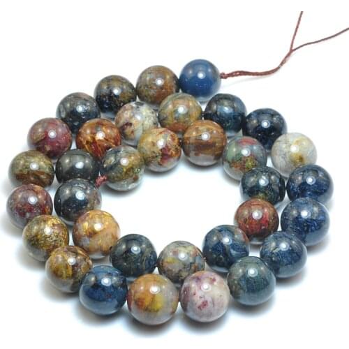 Icnway 39cm Natural Pietersite 10mm 12mm Round Gemstone Beads for Jewelry Making Necklace Bracelet Earrings