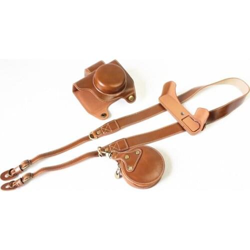 Digital Camera Leather Case Cover For Canon PowerShot G1X Mark III Canon G1XIII With Storage Bag Bottom Opening Case