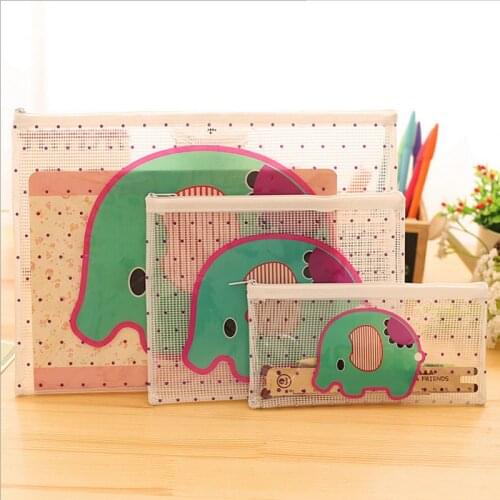 Cartoon Elephant PVC file bag pencil case file folder documents filling bag office school suppllies stationery bag