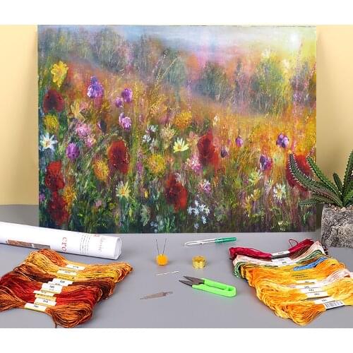 Natural Scenery Wild Glory Printed Canvas 11CT Cross Stitch Kit Embroidery DMC Threads Needlework Painting Hobby Floss