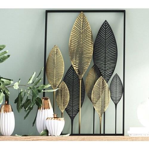 European Style Home Wall Hanging Wall Decoration Metal Ginkgo Biloba Modern Living Room Sofa Creative Wall Decoration Crafts