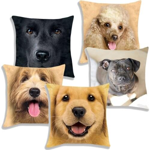 Dog Printing Pattern Cushion Cover Cute Animals Pillowcase 3D Lovely Cat Decorative Pillow Cover Home Decor Throw Pillow Case