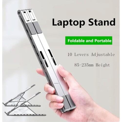 Upgrade Newest Version Foldable & Portable Laptop Stand Desktop Notebook Holder Adjustable Desk Laptop Metal Holder for Screen