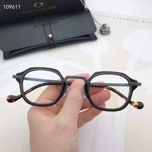 Brand Design Glasses Frame Acetate Titanium Eyeglasses Retro Polygons Men Women Blue Light Prescription Optical Eyewear 2021 New