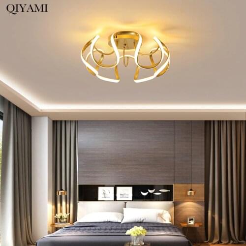 Modern LED Ceiling Lights For Living Room Study Bedroom Decoration White Gold Black Color Lighting Lamps Nordic Fixtures Lustre