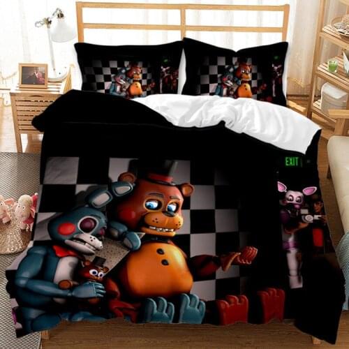 Teddy Bear Duvet Cover of Midnight Harem 3D Digital Printing Animation Animation Bedding Supplies 2/3 Piece Duvet Cover Bed Set