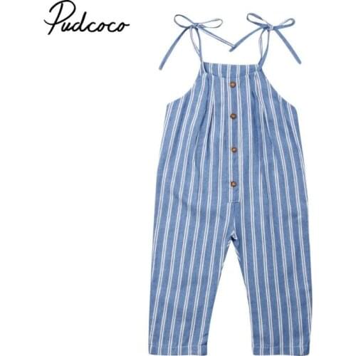 Pudcoco Newborn Infant Baby Girl Boy Striped Romper Babygrow Sleeveless Summer Clothes Jumpsuit Playsuits 1T-5T