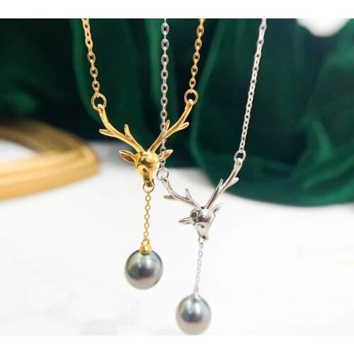 Popular S925 Sterling Silver Necklace Findings Jewelry Base Settings Mountings Parts for Akoya Edison Pearls, Coral, Jade