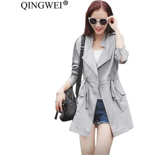 Женские плащи-ветровки QINGWEI China At AliExpress