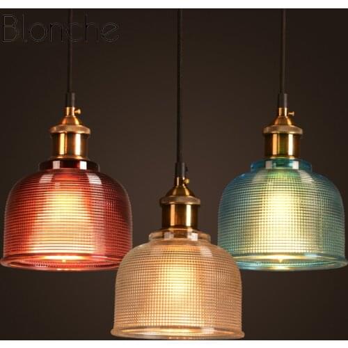 Blonche Retro Pendant Lamp Glass Hanging Lights E27 Fixtures for Restaurant Bar Dinning Room Home Decor Loft Vintage Lighting