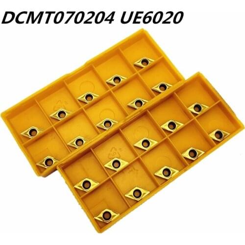 20PCS Carbide tool DCMT070204 UE6020 external turning tool high quality carbide cutting lathe tool DCMT070204 metal turning tool