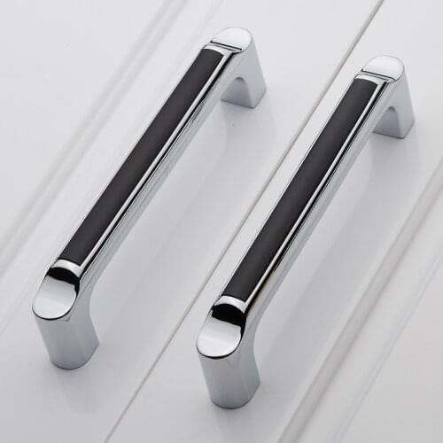 128mm silver white kitchen cabinet handle Chrome dresser cupboard pull black wardrobe drawer furniture knobs TV closet handle 5"