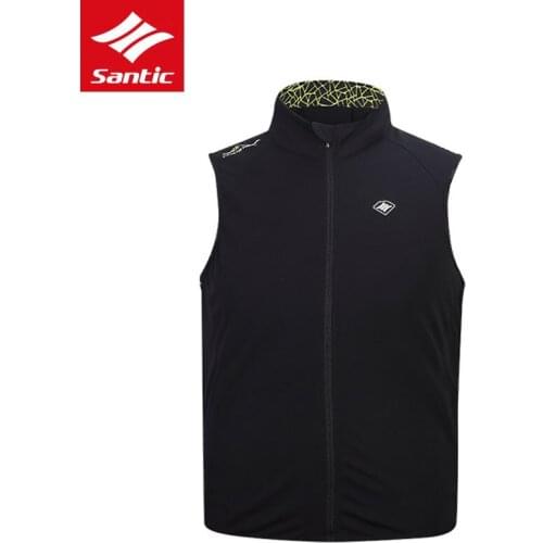 Santic Mens Sleeveless Cycling Jersey Breathable Windproof MTB Road Bike Jacket Pro Bicycle Jacket Quick Dry Cycling Clothing