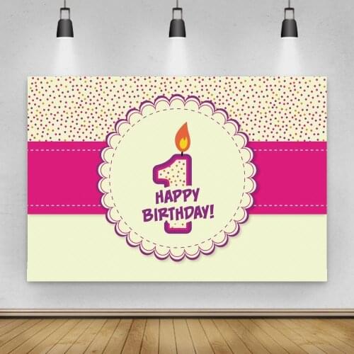 Happy 1ST 2 3 Baby Girl Boy Birthday Party Photography Backdrop Decor Number One Candle On Fire Photocall Photo Background