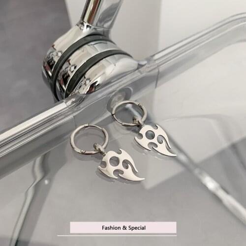 Fashion Men Women Metal Hollow And Flame Grain Type Designation Earings Studs Earrings Party Punk Earring Jewelry long earrings