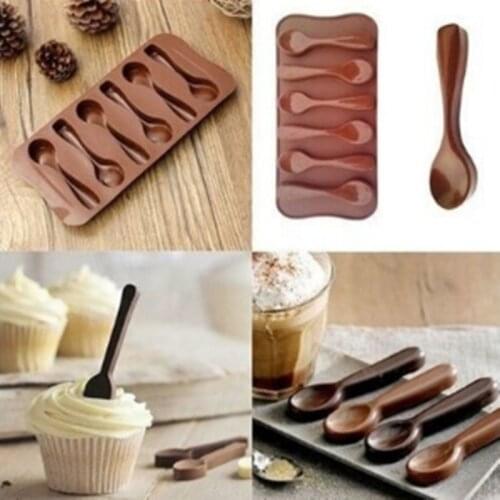 Silicone Spoon Baking Mold Chocolate Biscuit Candy Jelly DIY Mold Baking Tool Non-stick DIY Fondant Cake Decorating Tools