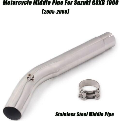 Motorcycle Stainless Steel Middle Link Pipe Exhaust System Refit Replace for Suzuki GSX-R1000 GSXR1000 K5 K6 2005 2006