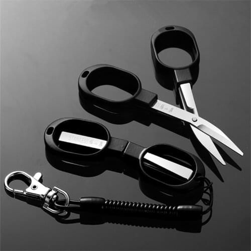 Stainless Steel Folding Scissors Keychain Fold Fishing Scissor Cutter Camping Embroidery Tailor Paper Cutting Needlework Tools