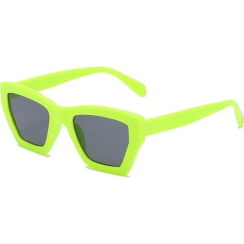 Fashion Cat Eye Women Sunglasses Retro Jelly Blue Eyewear Men Shades UV400 Polygon Square Green Pink Sun Glasses