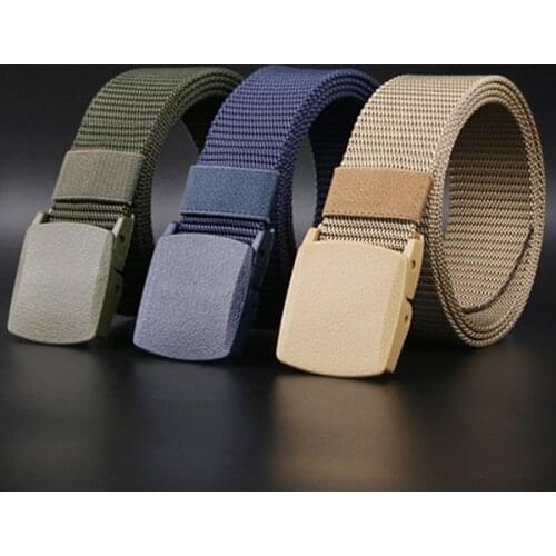 Military Men Belt 2021 Army Belts Adjustable Belt Men Outdoor Travel Tactical Waist Belt with Plastic Buckle for Pants 120cm