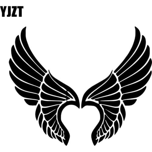 YJZT 17.4X14.5CM Angel Wings Personality Cartoon Car Sticker Trunk Decoraiton Decal C25-0911