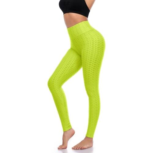 Witbuy Autumn Womens Leggings Sexy High Waist Push Up Sport Fitness Solid Check Spandex Thin Full Ankle Length Green Pants New