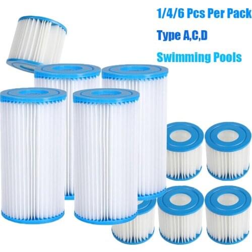 1/6 Pcs Per Pack Type A Or C Filter Cartridges For Swimming Pools Water Pump Filter Element D Type