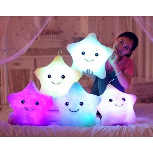 1pcs 38cm Led Light Pillow Luminous pillow Christmas Toys plush Pillow Hot Colorful Stars,kids ToysBirthday Gift