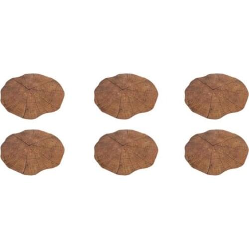 6 Pcs Placemats,Washable PVC Non-Slip Heat Resistant Table Place Mats Wood Grain Meal Mat for Kitchen,Forest Wedding,Etc