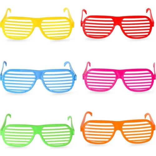 6 pcs Plastic Shutter Glasses Shades Sunglasses Eyewear Party Props Assorted Colors