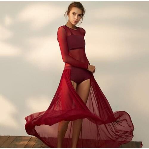 Ballet Dress Mesh Dance Dress Women Classical Dance Costume Lyrical Dance Dress Comtemporary Long Dress Ballerina Stage Wear