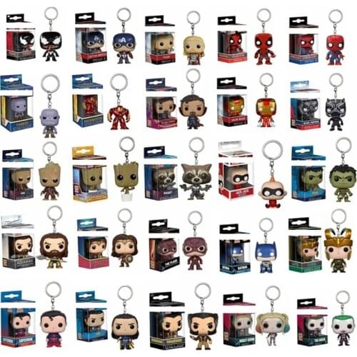 Disney Marvel Avengers Keychain Toy Alien Chucky Maleficent Loki Keychain Action Figure Toys Stranger Things Star Wars Yoda
